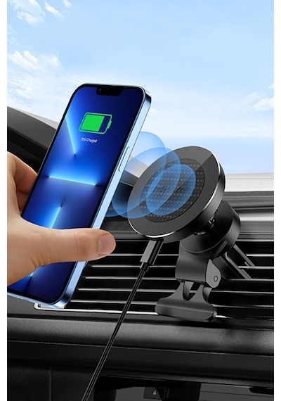 Kablosuz 15w Şarj Magnetic Araç İçi Havalandırma Telefon Tutucu M