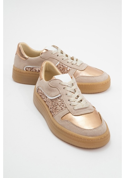 Luvishoes Luvi Shoes Felipe Bej Cam Kırığı Kadın Spor Ayakkabı Bej