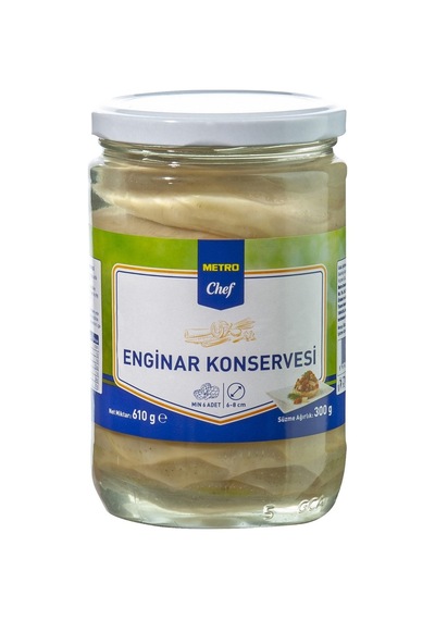 Metro Chef Enginar Konservesi 610 G 6-8 Cm Sakız Cinsi Kılçıksız Tarı