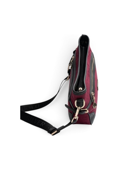 Silver & Polo Silver Polo Bordo - Siyah Süet Kadın Çapraz Çanta Sp1296