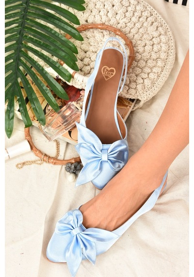 Fox Shoes Bebek Mavisi Kumaş Kadın Babet H726809004 Bebek Mavi