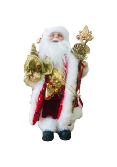 Yılbaşı Noel Baba Peluş Figür 45 Cm Eli Asalı