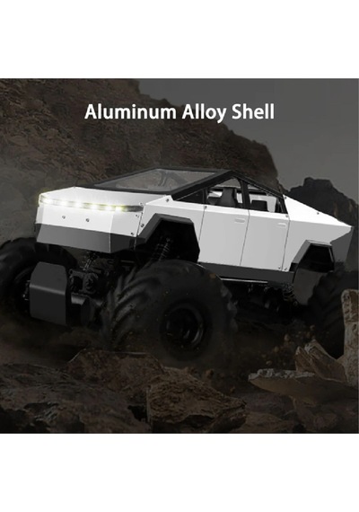 1:8 Dev Büyük Boy 4x4 Cybertruck Rc Kumandalı Uzaktan Kumandalı Araba 2.4 Ghz Işıklı Yeşil