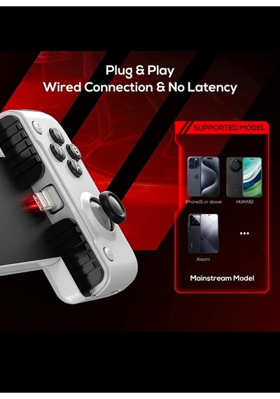 Memo S3 Mobil Oyun Kumandası, Tip-c Bağlantılı Esnek Telefon Gamepad, 36w Hızlı Şarj Desteği, Android Ve İos İle Uyumlu Taşınabilir Kontrolcü Beyaz