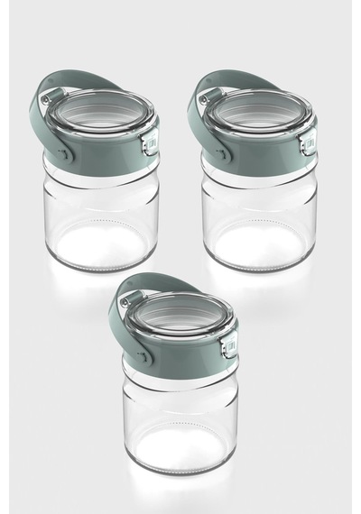 Renga Mono 900 Ml Yeşil Kapaklı 3'lü Cam Kavanoz Seti 131064 Yeşil