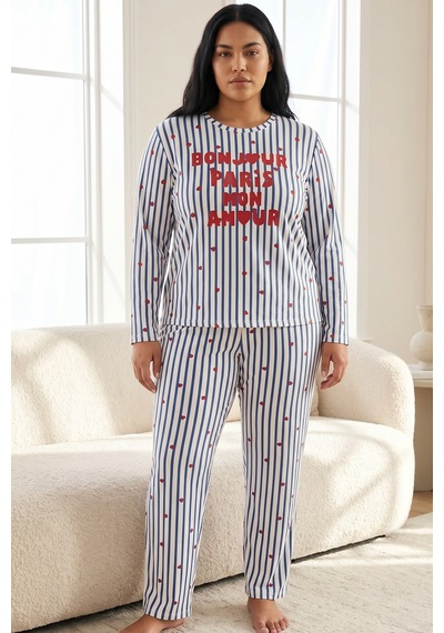 Siyah İnci Pamuklu Likralı Büyük Beden Battal Boy Örme Pijama Takım 26240938 Çok Renkli Siyah İnci Pamuklu Likralı Büyük Beden Battal Boy Örme Pijama Takım 26240938 Çok Renkli