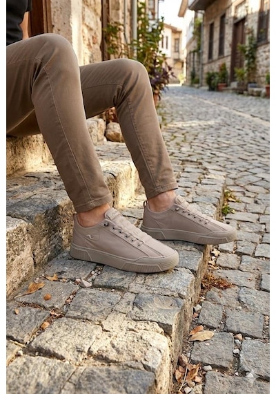 Fort Noka Champ Rahat Memory Foam İç Taban Keten Sneaker Erkek Ayakkabı Bej