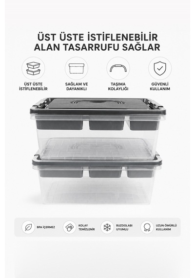 Çok Amaçlı Düzenleyici Kutusu Dolap Çekmece Mutfak Banyo Organizer Kutusu ŞEFFAF