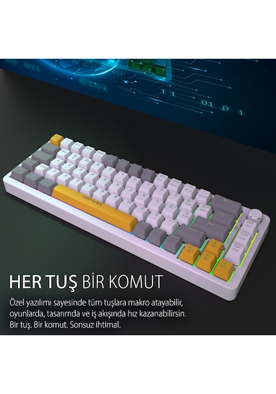 Ikg-457 Rgb Mekanik Oyuncu Klavyesi 68 Tuş Hot Swap Red Switch Multimedya Kontrol Düğmesi