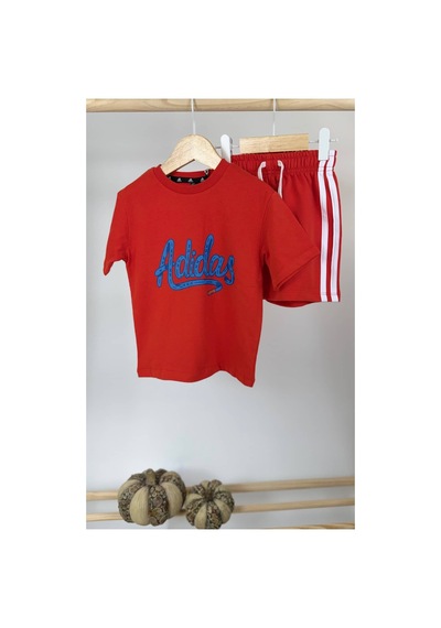 Poala Kids Logolu Kırmızı Şort Takım