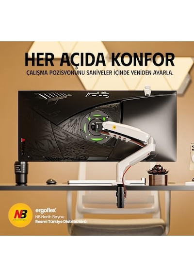 North Bayou Nb F80 Profesyonel 17-32 Inch Monitör Standı 2026 Versiyon Beyaz