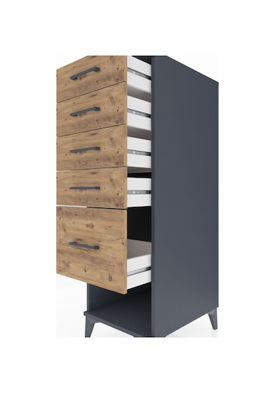 Kronos Dolap 5 Çekmeceli 44x59x134 Antrasit-çam Antrasit