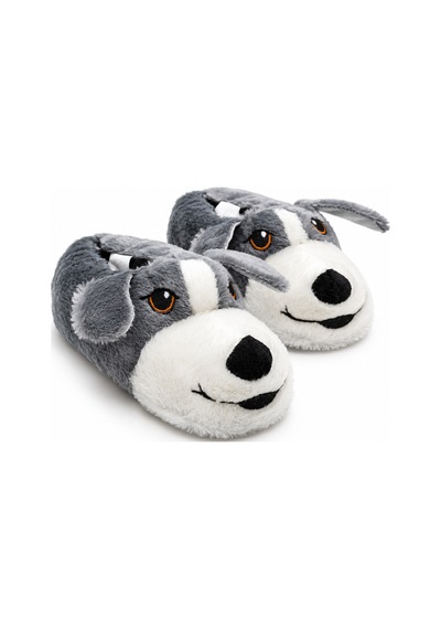 Modafocus Sevimli Köpek Figürlü Sessiz Kaydırmaz Taban Peluş Unisex Ev Pandufu Sevgili Kombin Terliği Füme Füme Modafocus Sevimli Köpek Figürlü Sessiz Kaydırmaz Taban Peluş Unisex Ev Pandufu Sevgili Kombin Terliği Füme Füme