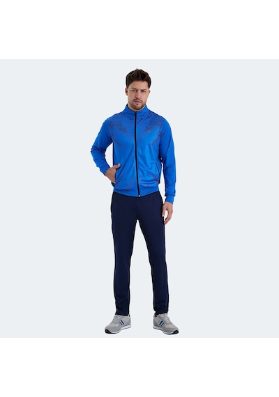 Slazenger RECOGNIZE Erkek Fermuarlı Dik Yaka Cepli Saks Mavi Eşofman Takımı
