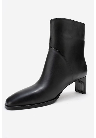 Luvishoes Luvi Shoes Nordy Siyah Cilt Hakiki Deri Kadın Blok Topuklu Bot Siyah