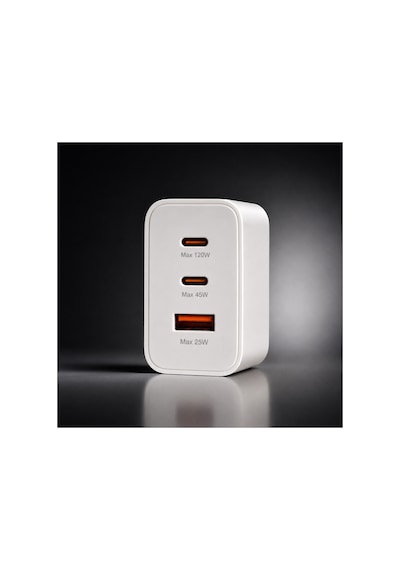 120w Hızlı Şarj Aleti 3 Portlu Usb-c 120w Usb-c 45w Usb-a 25w Pd Turbo Adaptör Apple iPhone Uyumlu Samsung