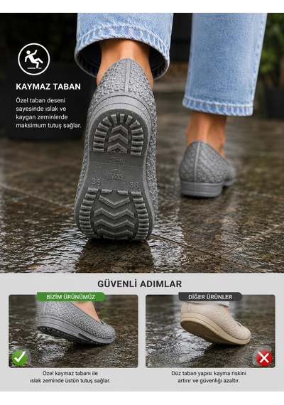 Zenne Kaymaz Tabanlı Makosen Bahçe Ve Tarım Ayakkabısı 36-42 Gri