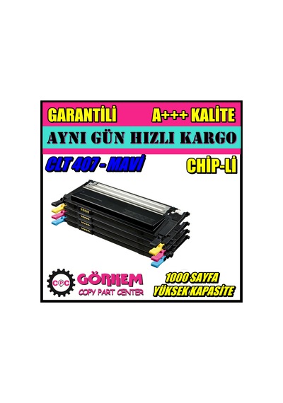 Samsung Clt-C407S / Clp-325 Toner Uyumlu Mavi N11.24792
