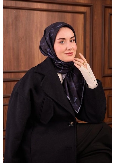 Silk Home Tivil Saf İpek 11491 - 24 Lacivert Pastel Desen lacivert