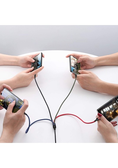 2 Paket Çoklu Şarj Kablosu Çoklu Şarj Kablosu Naylon Örgülü Kısa 4ft 4 İn 1 Usb Şarj Kablosu Telefon/tip C/mikr Diğer