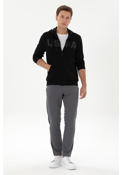 U.S. Polo Assn. Lastikli Bel Regular Fit Erkek Örme Pantolon Gri