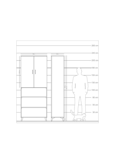 Arges Dolap 5 Raflı 2 Kapaklı 88x30x221 Çam-aytaşı Atlas Çam