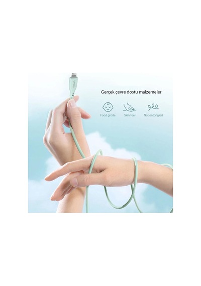 Omars OMCB010GA Usb-C To Lightning Şarj ve Data Kablosu Yeşil
