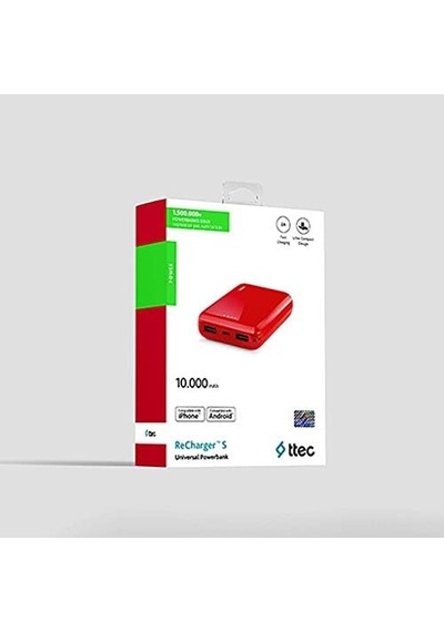 2bb174k Recharger S Taşınabilir Şarj Aleti / Powerbank, 10.000 Mah, Kırmızı Diğer