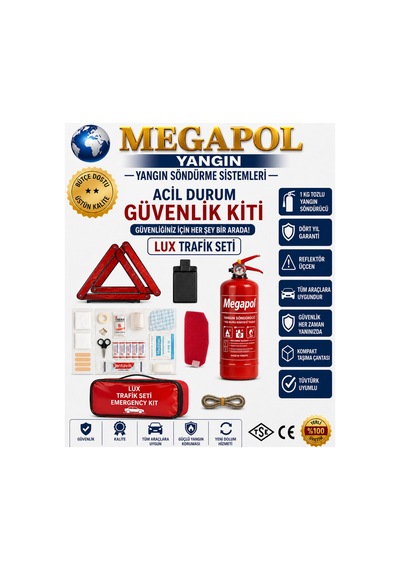Lüks Trafik Seti, 1 Kg Toz, Trafik Seti, Yangın Söndürme Cihazı. Yangın Tüpü