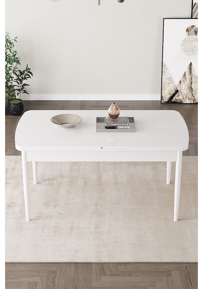 Mona Beyaz 80x132 Açılabilir Mdf Masa Yemek Odası Takımı, Mutfak Takımı 6 Adet Sandalye Beyaz Masa - 6 Cappuccino - Beyaz Ayak Mona Beyaz 80x132 Açılabilir Mdf Masa Yemek Odası Takımı, Mutfak Takımı 6 Adet Sandalye Beyaz Masa - 6 Cappuccino - Beyaz Ayak