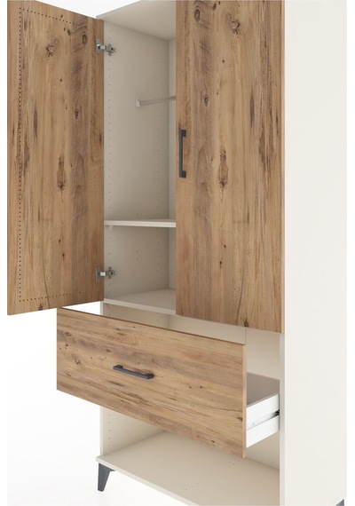 Hyperion Dolap 2 Raflı Tek Çekmeceli Tek Askılı 88x44x195 Aytaşı-çam Aytası