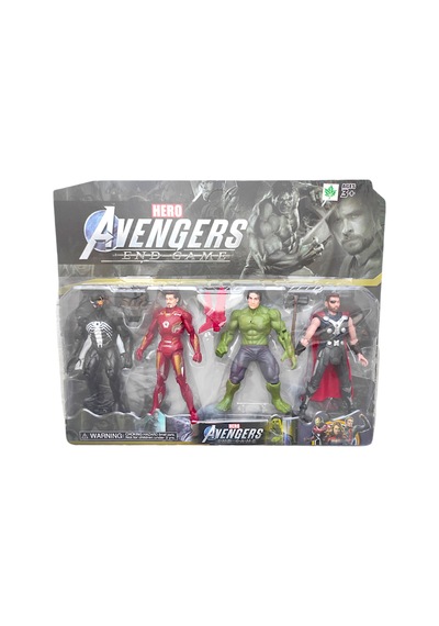 Süper Kahramanlar 18 Cm Işıklı 4'lü Figür Oyuncak Venom Demir Adam İronman Hulk Thor