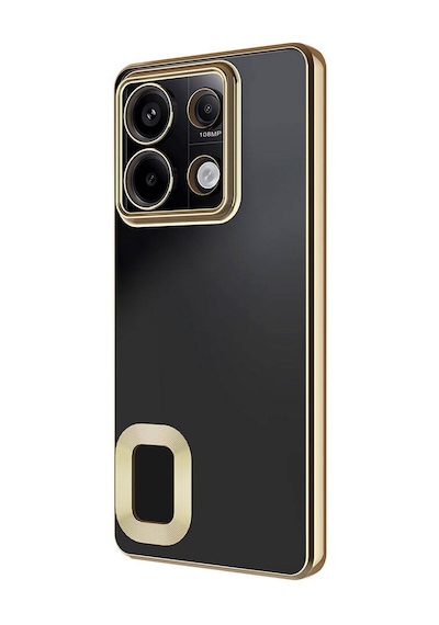 Noktaks - Redmi Note 13 4g Uyumlu - Kılıf Kamera Korumalı Arkası Şeffaf Kenarları Renkli Omega Kapak - T32502 - Siyah Siyah