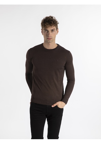 Trussardi Trussardı Erkek Kazak  TRRD003626 Kahverengi