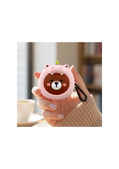 Caseonn Galaxy Buds Live Kılıf Karakter Figürlü Ayı Pembe Pembe - Yeşil