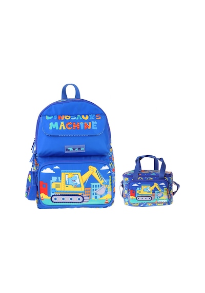 Kaukko Kids Mechanic Erkek Çocuk Mavi - Sarı İlkokul Sırt Çantası Ve Beslenme Çanta Seti - Setkk-l5369b Çok Renkli