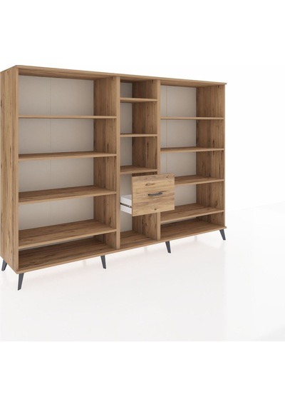Hyperion Dolap 11 Raflı 3 Çekmeceli 220x44x163 Çam-çam Çam-çam