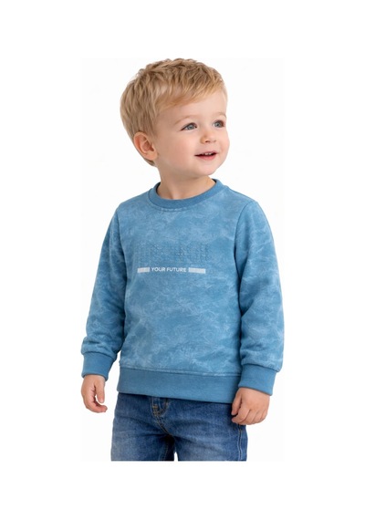 Baglan Erkek Çocuk Önü Baskılı Sweatshirt Bgl-st05244 Mavi