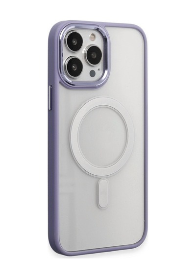 Apple iPhone  Uyumlu,  15 Pro Kılıf Room Magneticsafe Silikon - Lila