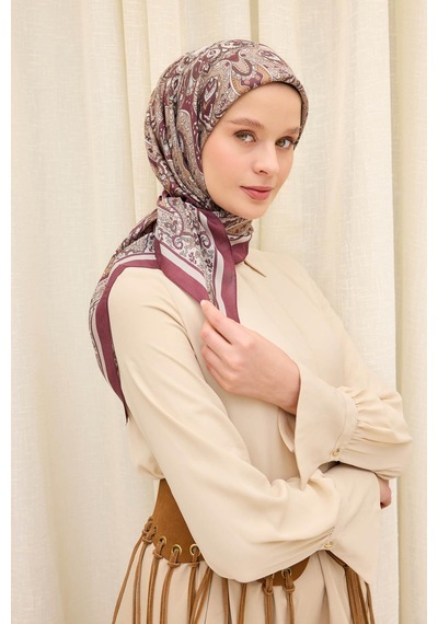 Silk Home Arve Eşarp Noa Mürdüm 90x90 Çok Renkli