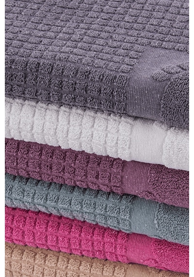 Buççin Online Mağaza Banyo Kareli Ayak Desenli Pamuk Ayak Havlusu 50x70cm Pamuklu Pembe Çok Renkli