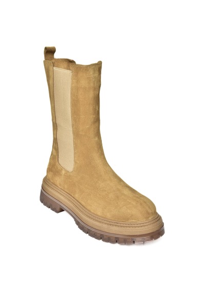 Fox Shoes R555268002 Taba Hakiki Deri Süet Kadın Bot Taba