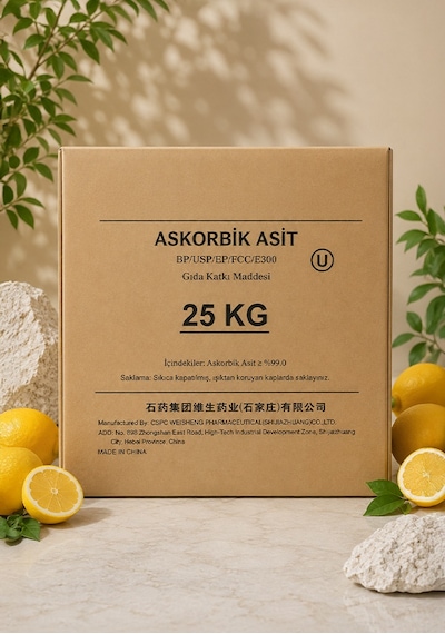 ASKORBİK ASİT E300 (C VİTAMİNİ) - GIDA TAKVİYESİ 25 KG