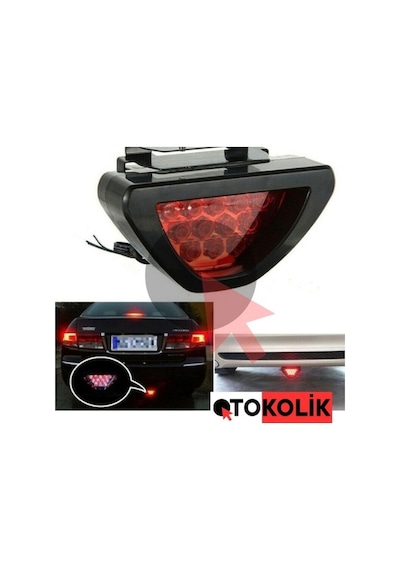 Fren Lambası F1 Üçgen Çakar Kırmızı 12v Stop Lambası Onkar Otk-24599