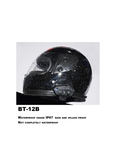 Bt-12b Motosiklet Bluetooth Intercom, Su Geçirmez, Kulaklık Ve Mikrofon Seti