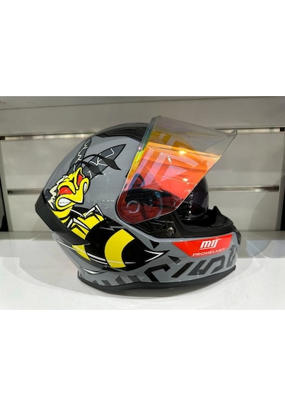 Mts Pro 910 Bee Güneş Gözlüklü Motosiklet Kaskı Gri