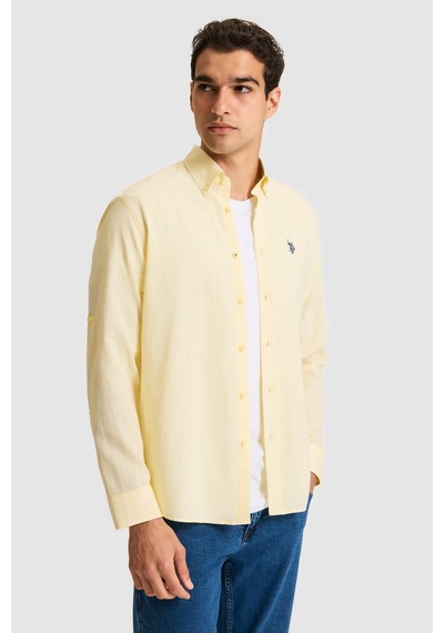 U.s. Polo Assn. Erkek Açık Sarı Gömlek Basic 50324660-vr004 Acık Sarı