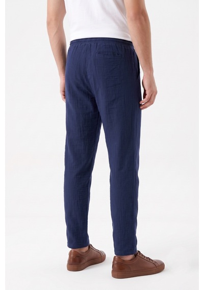 Mösyö Erkek Baggy Kalıp Müslin Kumaş Pantolon Bgl-st05592 Lacivert