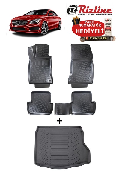 Mercedes Cla 2013-2019 Model Arası Havuzlu Paspas Ve Bagaj Havuzu Seti