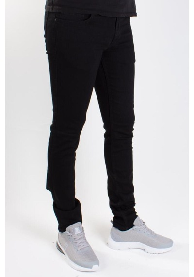 Perm 9133-134 Siyah Düşük Bel Dar Paça Erkek Jeans Pantolon Siyah